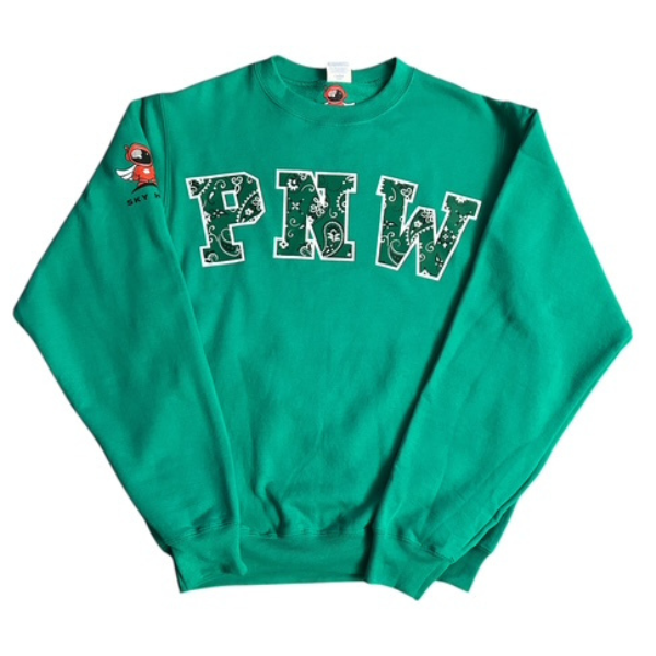Green Paisley PNW Krewneck