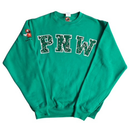 Green Paisley PNW Krewneck
