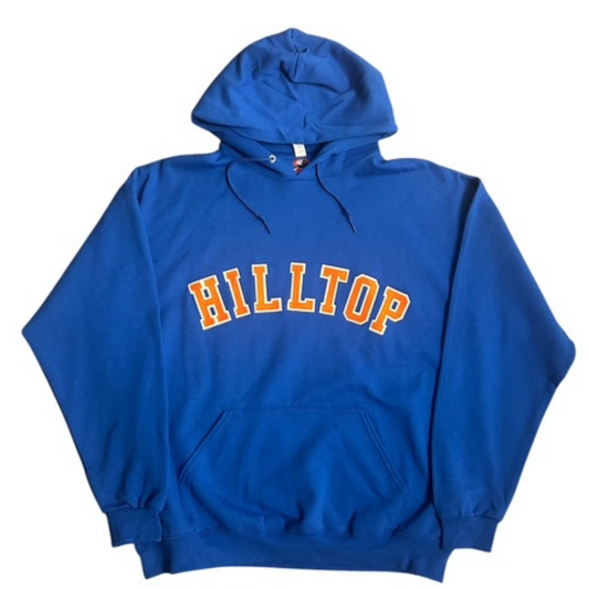 Blue Hilltop with Orange Letters